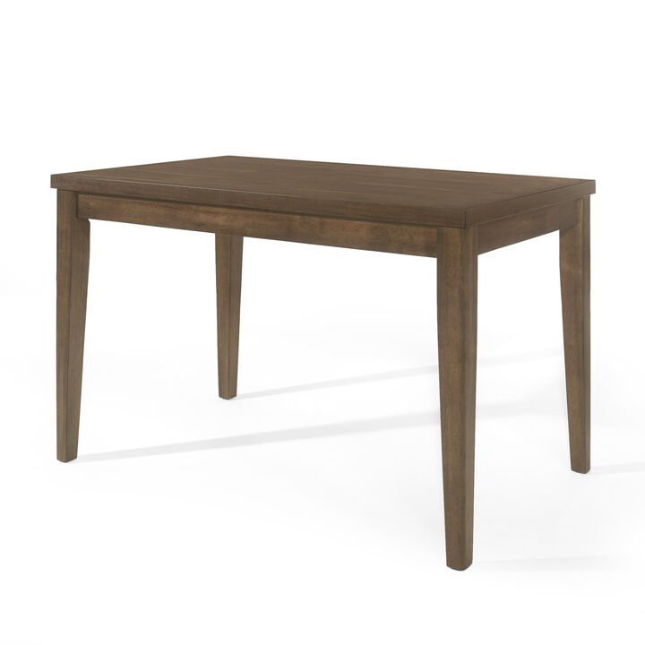 Kiyan Counter Height Dining Table, Brown Rubberwood, 59 Inch Rectangular - Benzara