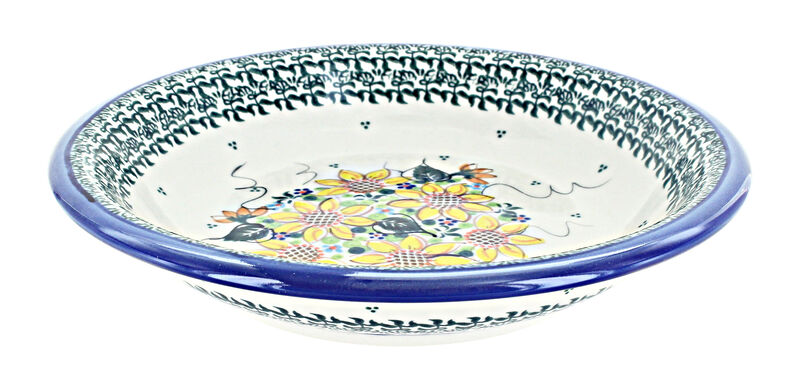 Blue Rose Polish Pottery Morning Medley Soup Plate