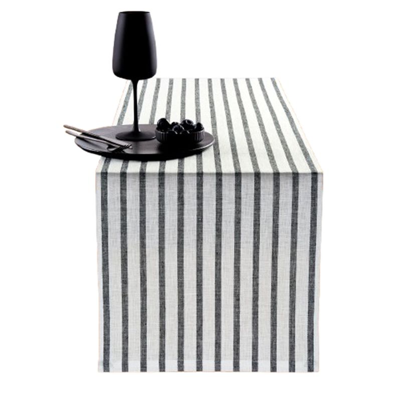 Solino Home 100% Pure Linen Table Runner | Madison Stripe