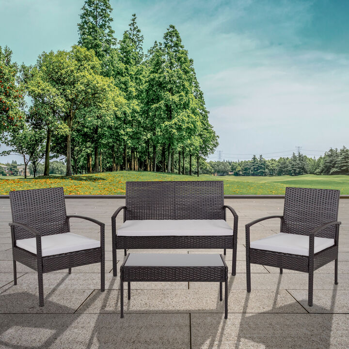 4PC Black Patio Set