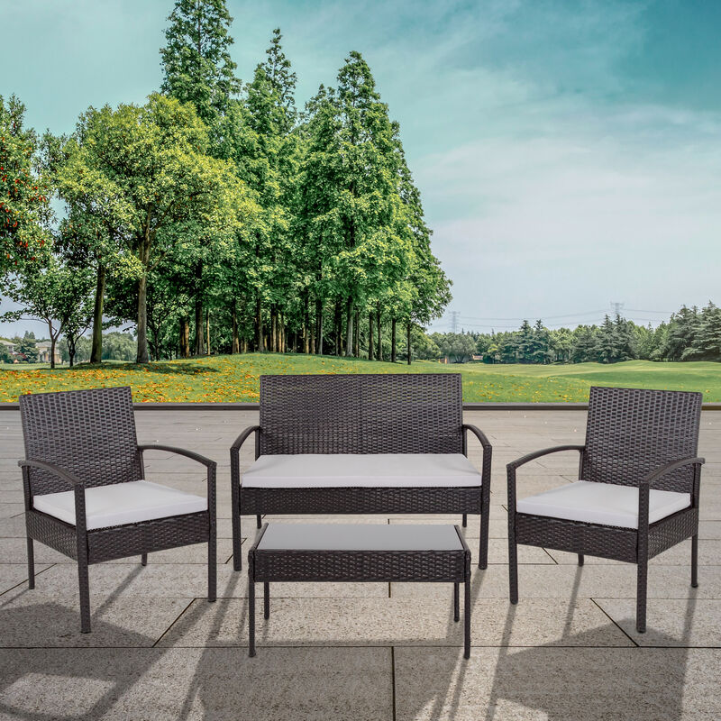 4PC Black Patio Set
