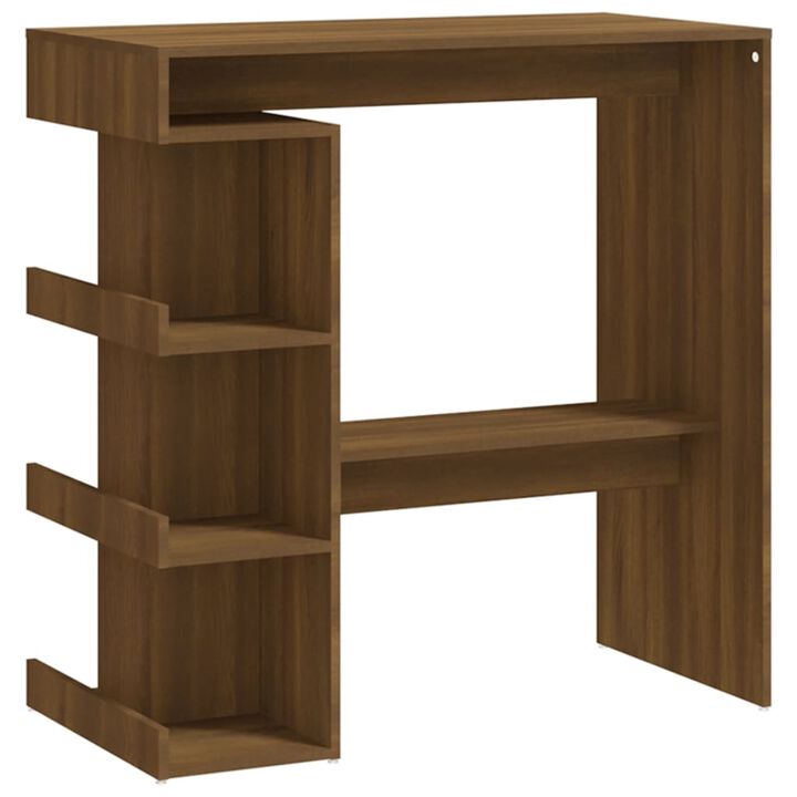 Tavolo Bar con Ripiano Rovere Marrone 100x50x101,5cm Truciolato