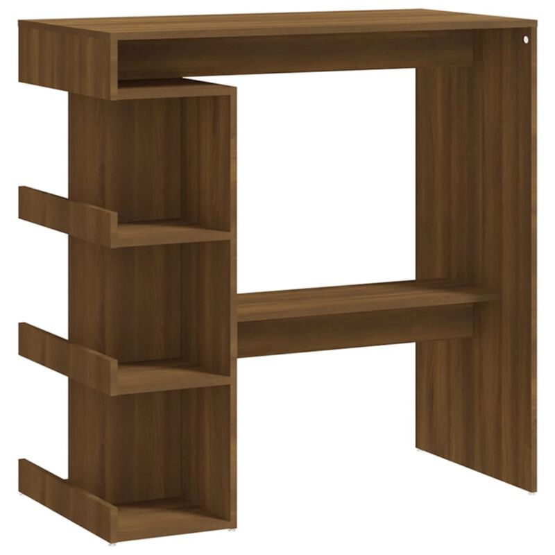 Tavolo Bar con Ripiano Rovere Marrone 100x50x101,5cm Truciolato