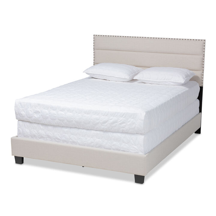 Baxton Studio Ansa Modern And Contemporary Grey Fabric Upholstered Queen Size Bed