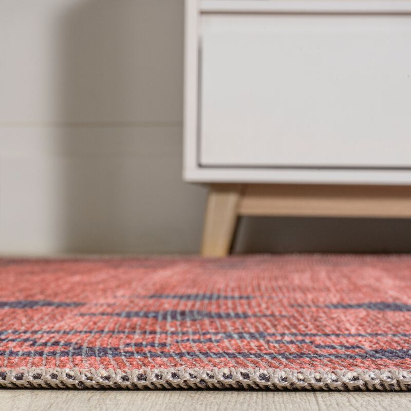 Korsa Geometric Medallion Machine Washable Area Rug