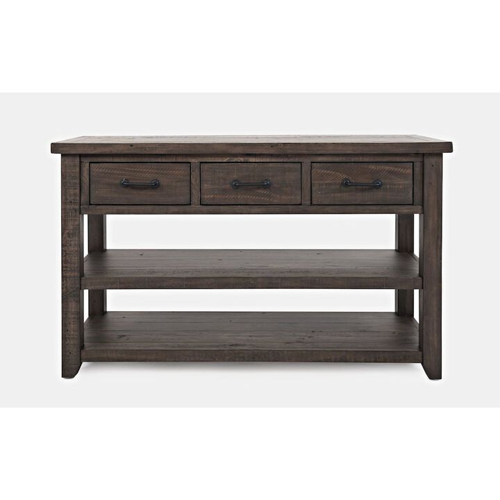 Jofran Madison County Rustic Reclaimed Pine Farmhouse Harris 50 Sofa Console Table