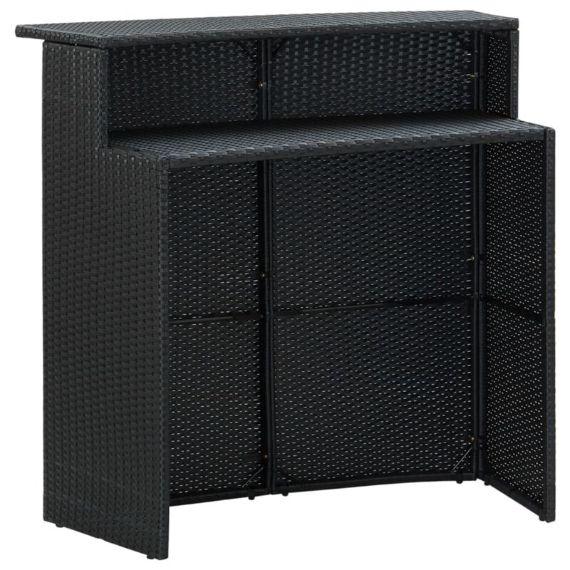 vidaXL 3 Piece Garden Bar Set with Cushions Black