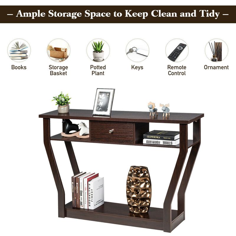 Modern Sofa Accent Table with Drawer