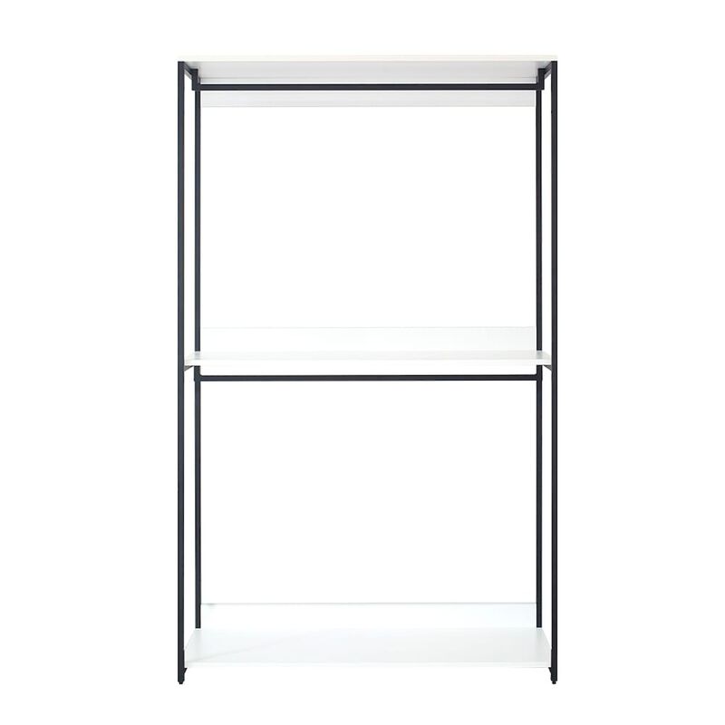 FC Design Klair Living 47" Wood and Metal Walk-in Closet with One Shelf