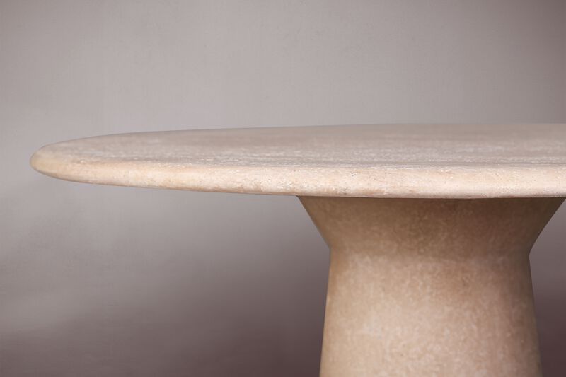 Le Cou Travertine Round Dining Table 49"