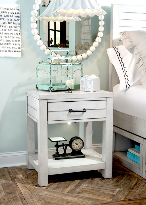 Summer Camp Open Nightstand in Stone Path Gray