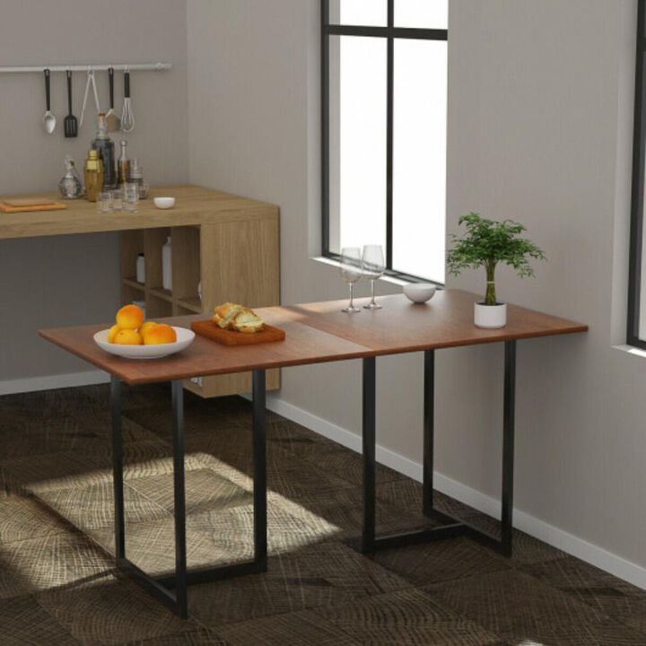 Rectangular Wood Top Console Dining Table for Kitchen or Dining Room