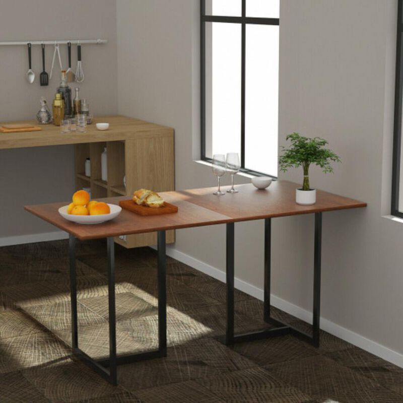 Rectangular Wood Top Console Dining Table for Kitchen or Dining Room