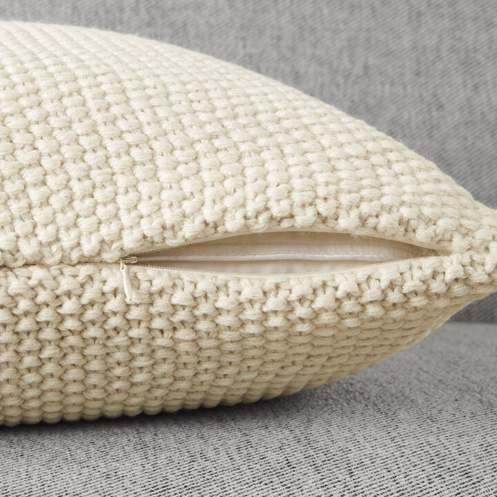 Gracie Mills Lessie Solid Acrylic Knit Euro Pillow Cover