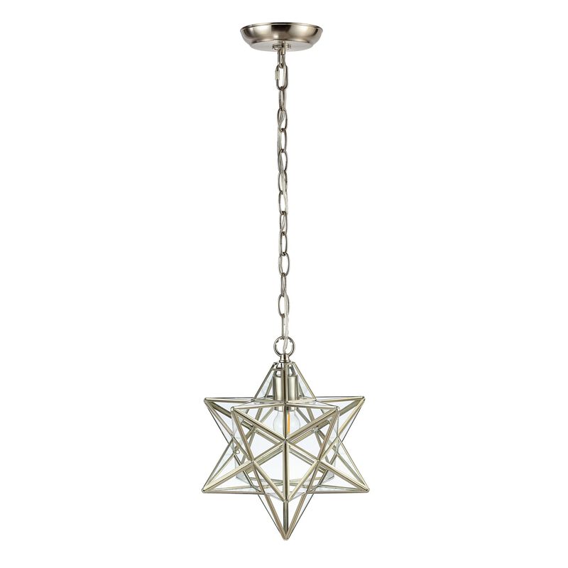 Stella Moravian Star Metal/Clear Glass LED Pendant