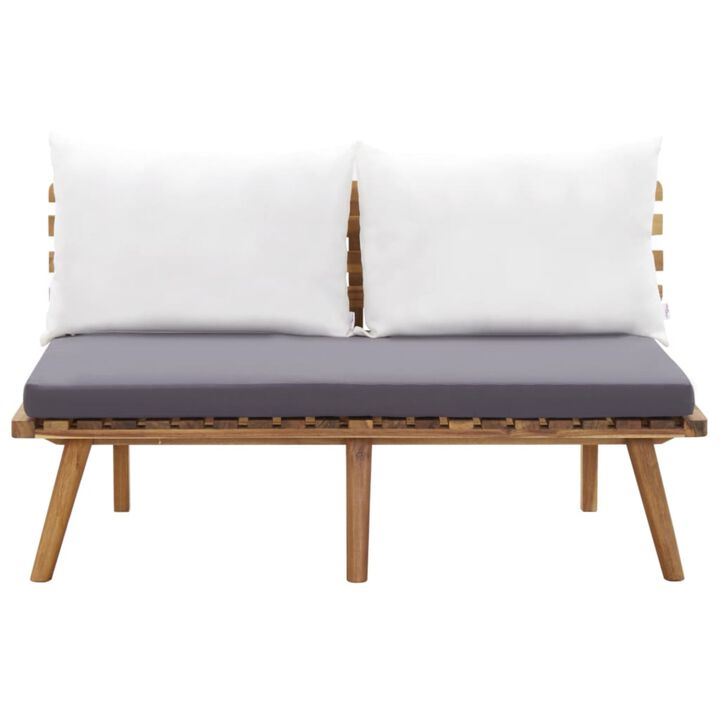 vidaXL Garden Bench with Cushions 45.3" Solid Acacia Wood