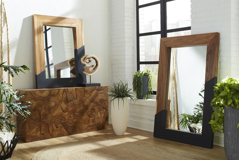 Geometry Wood Small Mirror