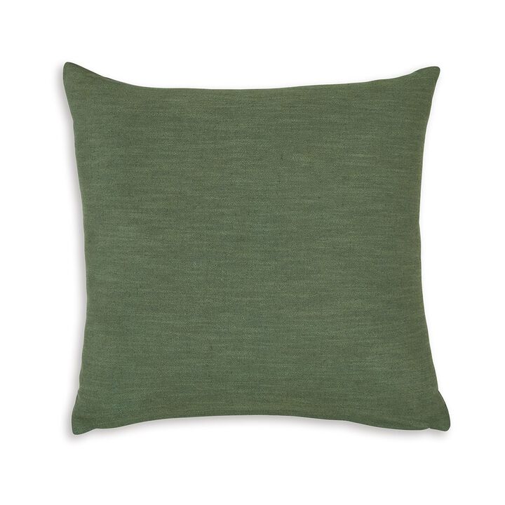 Ina 22 Inch Accent Throw Pillow Set of 4, Square, Green Cotton Linen -