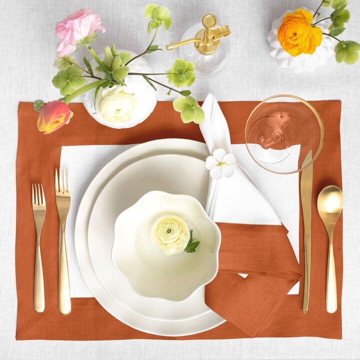 Solino Home 100% Pure Linen 14 x 19 Inch Placemats Set of 4 | Contempo