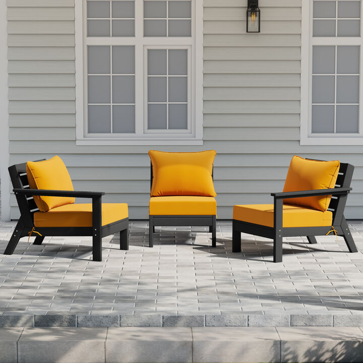 WestinTrends Outdoor Patio HDPE Sectional Sofa with Patio Cushions