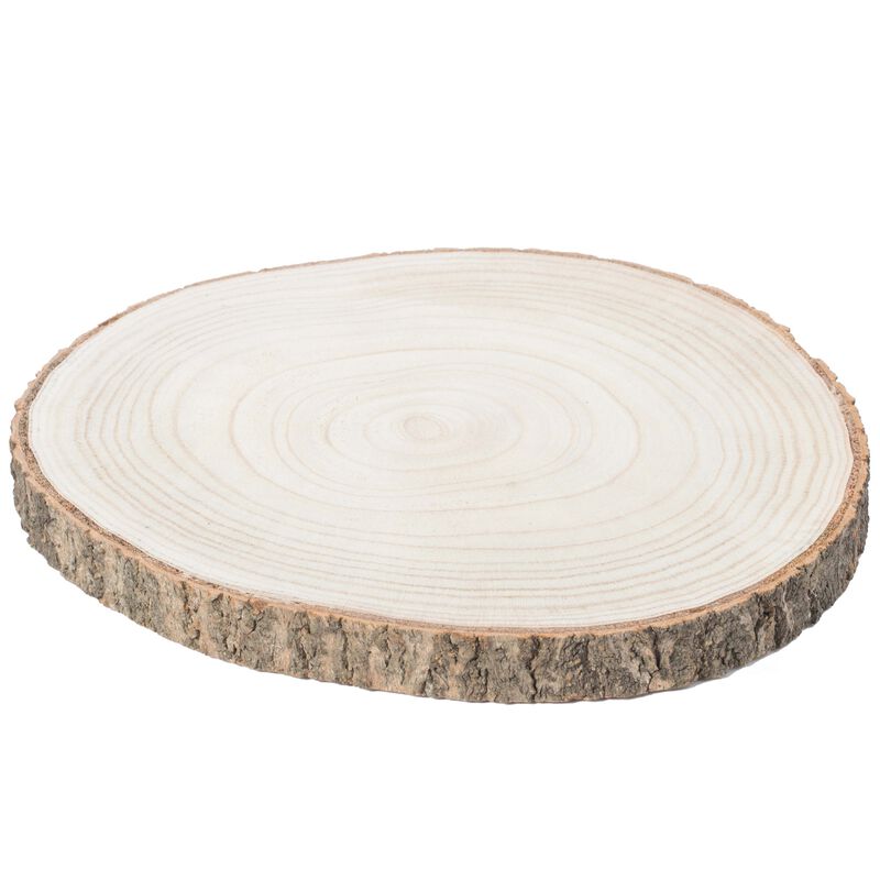 Barky Natural Wood Slabs Rustic Ornament Slice Tray Table Charger 12" set of 4