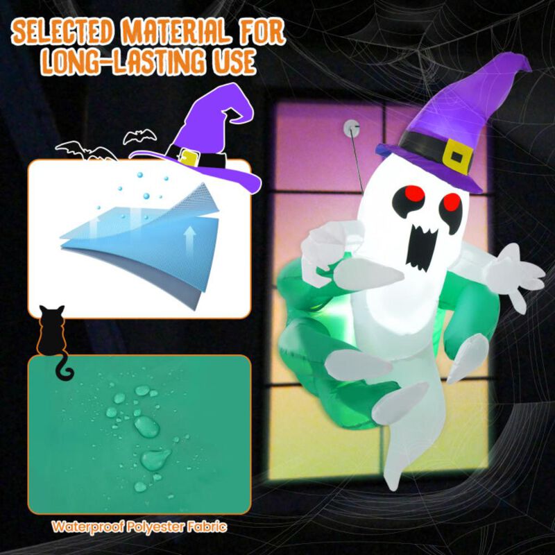 Hivvago 3.6 FT Halloween Inflatable Ghost Broke Out from Window