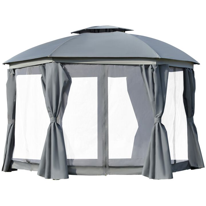 Gray Outdoor Structure: 12x12 Canopy Gazebo with Double Roof