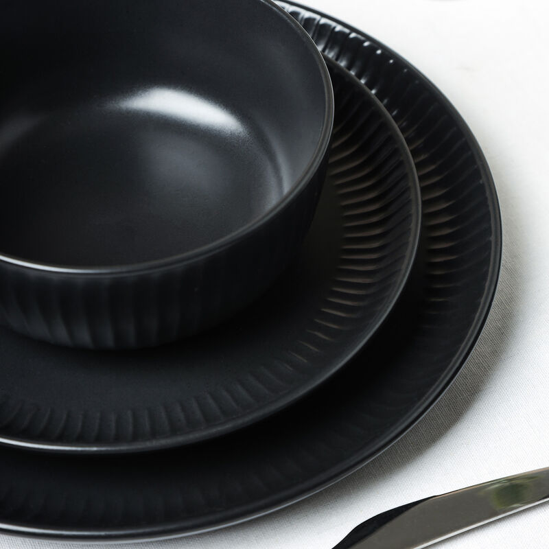Stone Lain Logan Stoneware 16 Piece Dinnerware Set with Pasta Bowls