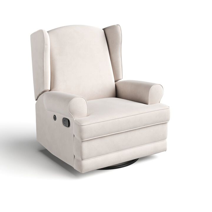 Storkcraft Serenity Wingback Upholstered Recliner Glider - Ivory