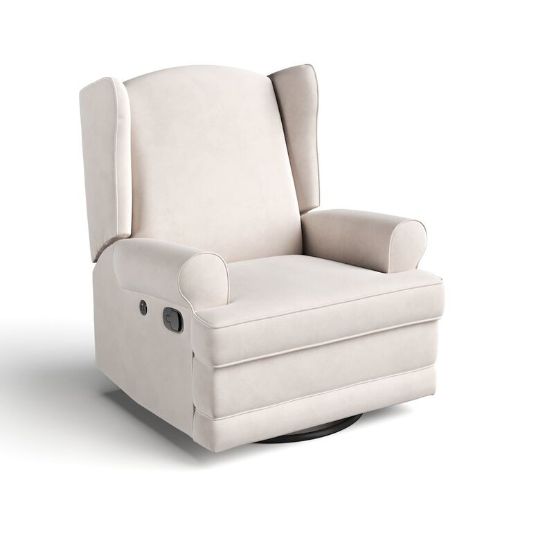 Storkcraft Serenity Wingback Upholstered Recliner Glider - Ivory