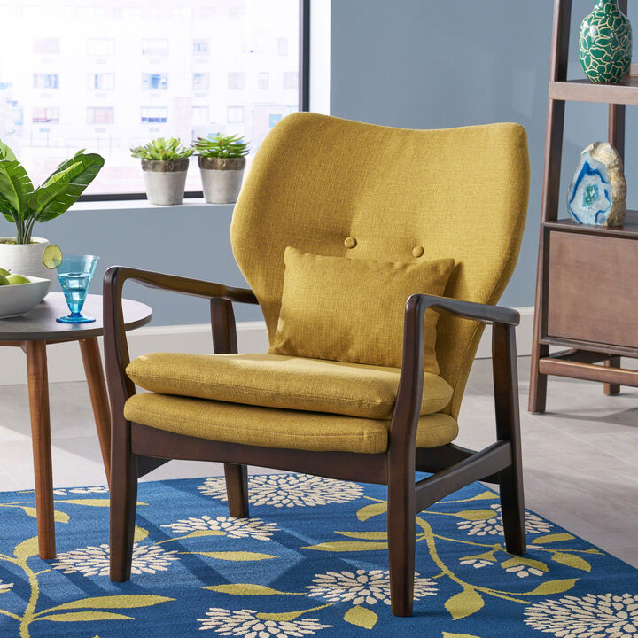 Merax Mid-Century Modern Accent Chair with a Pillow