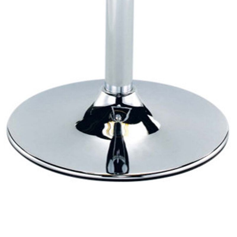Vera 19-29 Inch Counter Height Stool, Round Swivel, Adjustable, Chrome Gray - Benzara