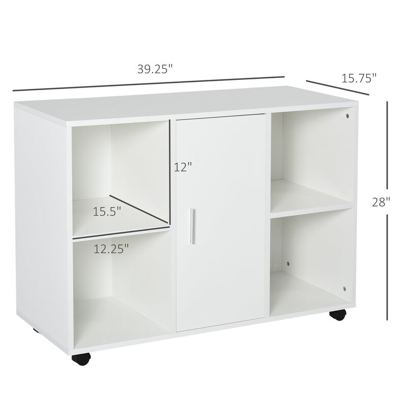 White Office Assistant: Multipurpose File Cabinet/Printer Stand