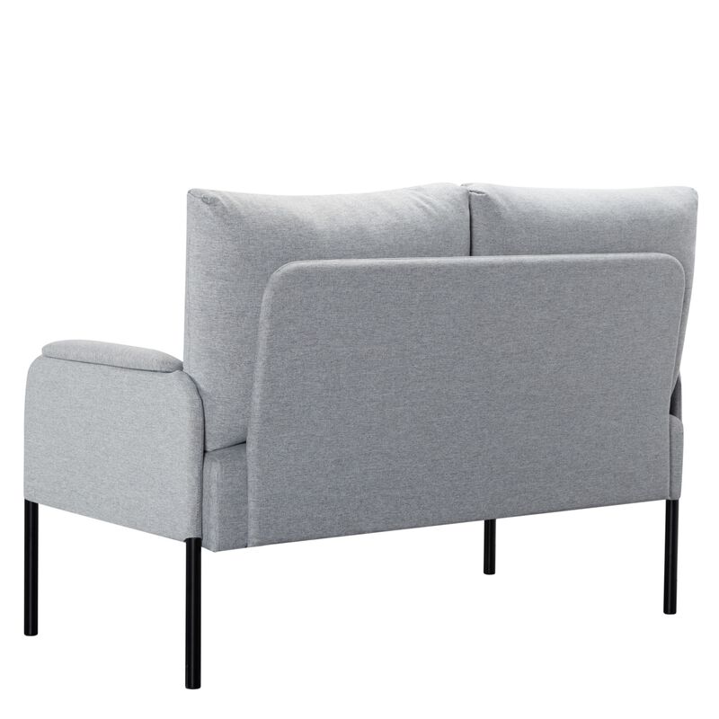 45.7 in. W Square Arm Linen Blend Modern Straight Sofa