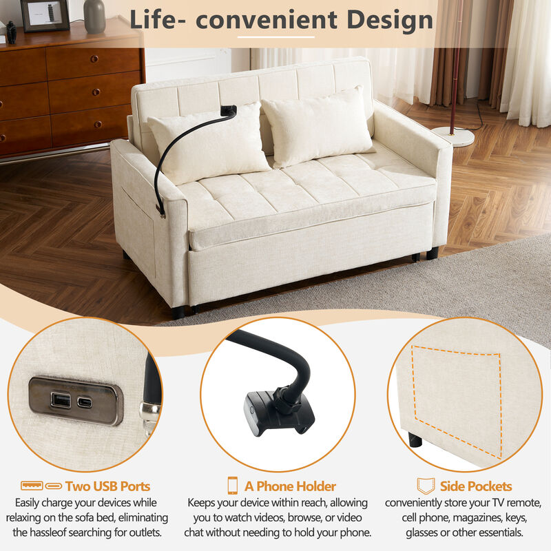 Merax Pull-out Loveseat Sleeper Sofa Bed