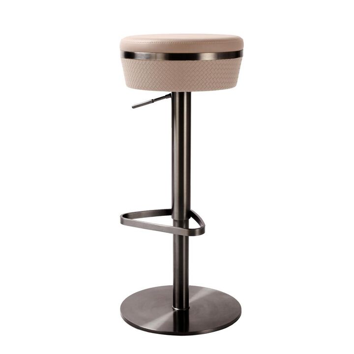 Belen Kox Cafe au Lait Woven Vegan Leather Adjustable Stool, Belen Kox
