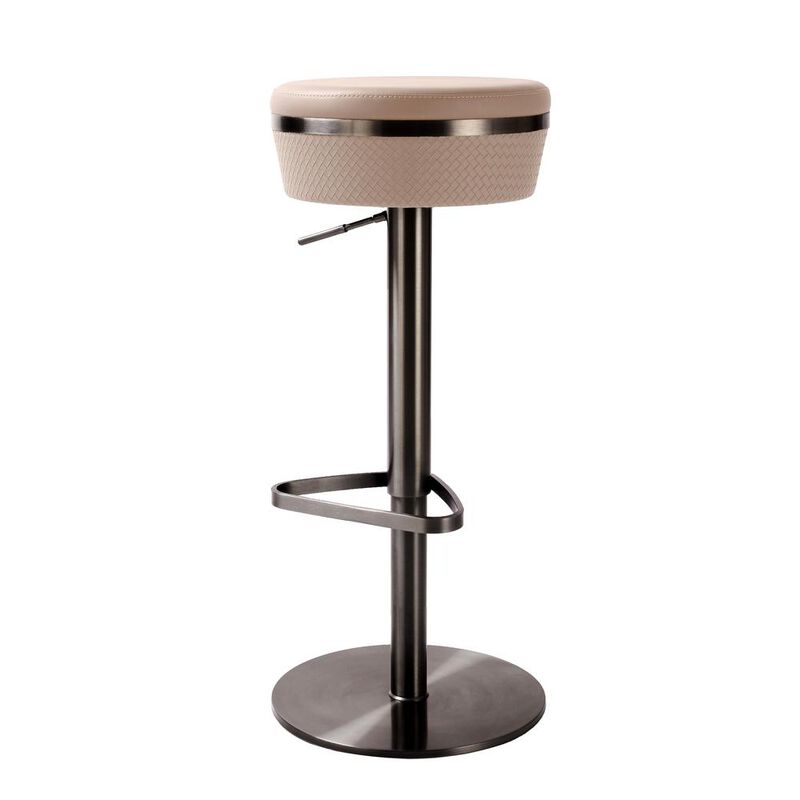 Belen Kox Cafe au Lait Woven Vegan Leather Adjustable Stool, Belen Kox