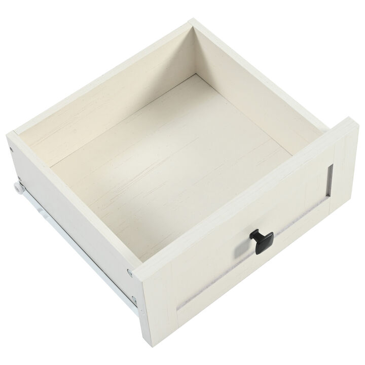 Farmhouse Kitchen Storage Island with Power Outlet, Drop Leaf & Barn Doors
