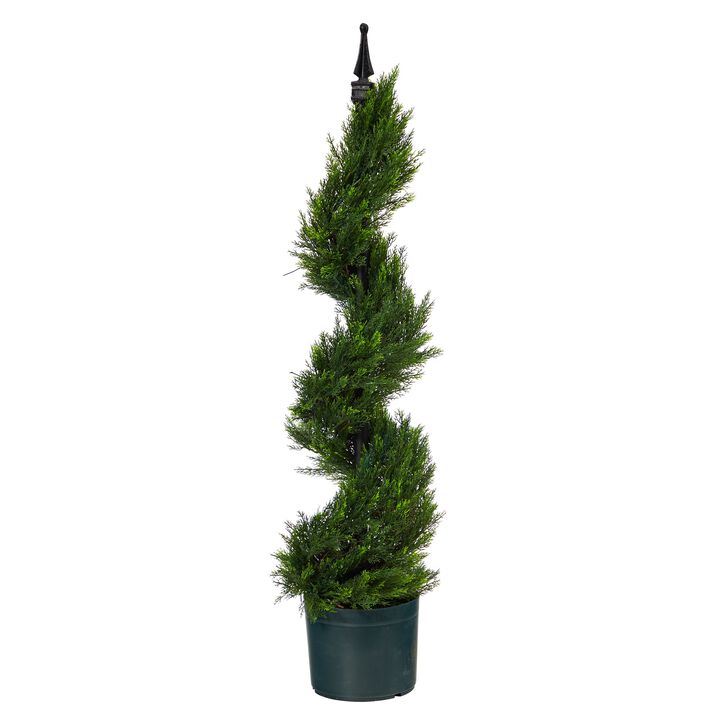 Hivvago 3 Feet Cypress Spiral Topiary Artificial Tree