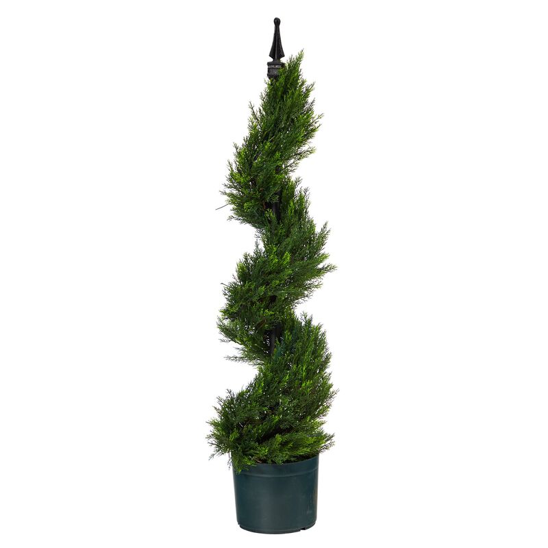 Hivvago 3 Feet Cypress Spiral Topiary Artificial Tree