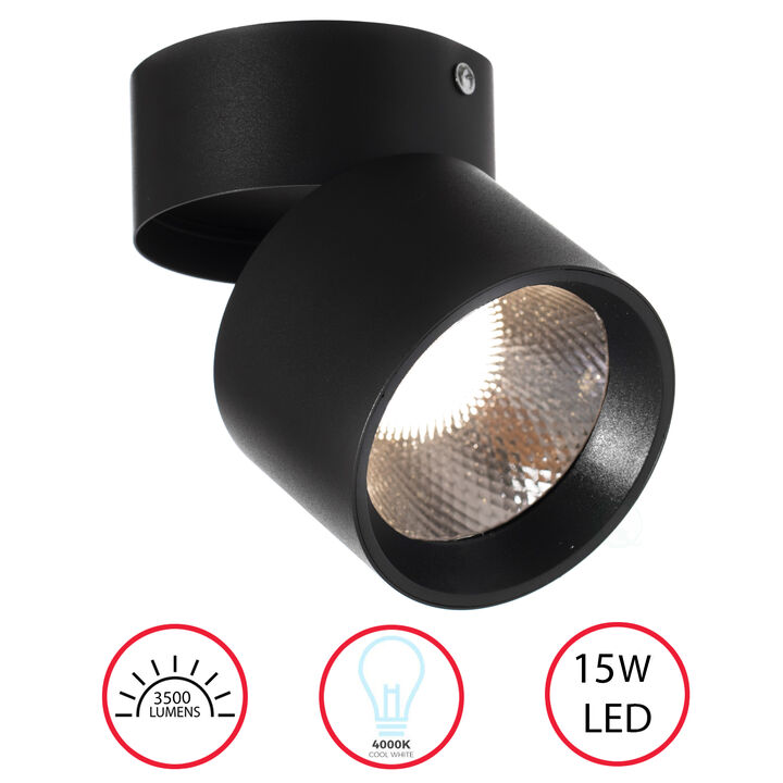 Sleek and Contemporary Aluminum Round LED Ceiling Spotlight - Adjustable Downlight with 15 Watt Cool White 4000K - Energy-Efficient Ceiling-Mounted Spot Lighting Long-Lasting Decorative and Modern - for Home, Office, and Commercial Spaces, White Set of 4 Sleek and Contemporary Aluminum Round LED Ceiling Spotlight - Adjustable Downlight with 15 Watt Cool White 4000K - Energy-Efficient Ceiling-Mounted Spot Lighting Long-Lasting Decorative and Modern - for Home, Office, and Commercial Spaces, White Set of 4