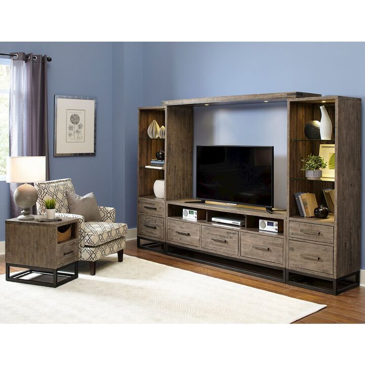 Jofran East Hampton Distressed Solid Wood Entertainment Center