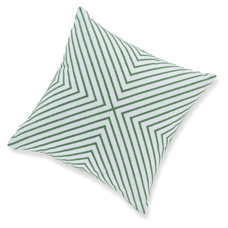 Valey 16 Inch Accent Pillow Set of 4, Indoor Outdoor, Diamond Green White -