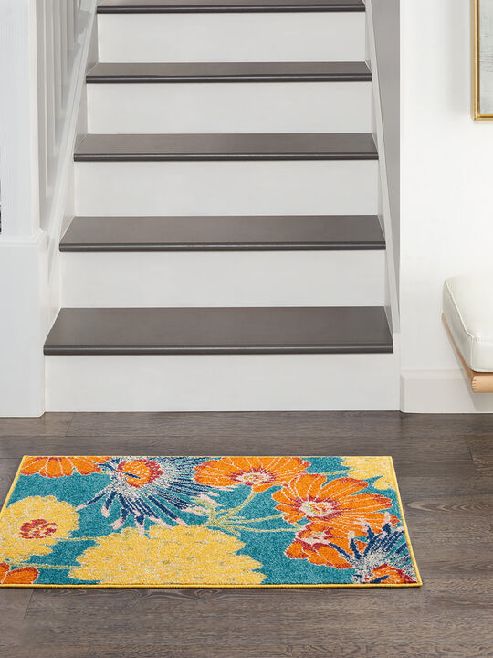 Allur ALR06 Turquoise/Multicolor 2' x 3' Rug