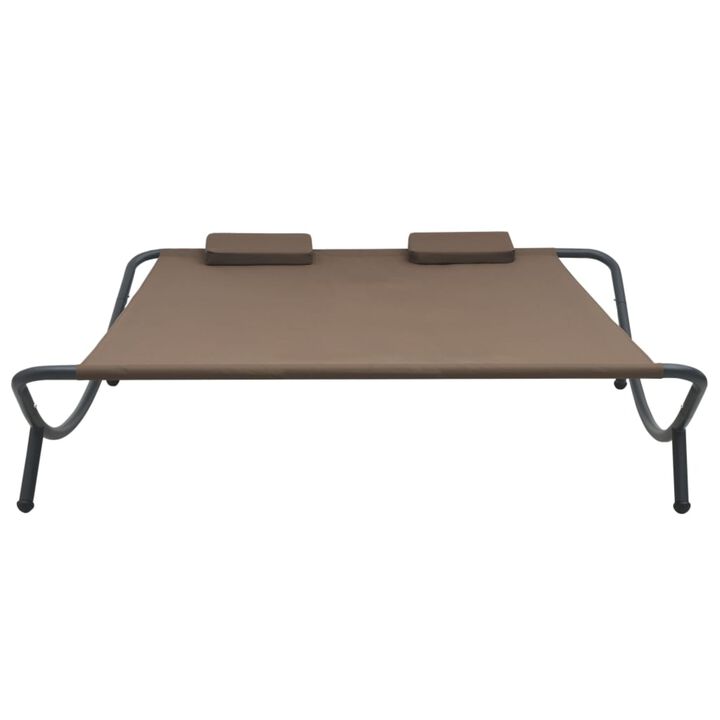 vidaXL Outdoor Lounge Bed Fabric Brown