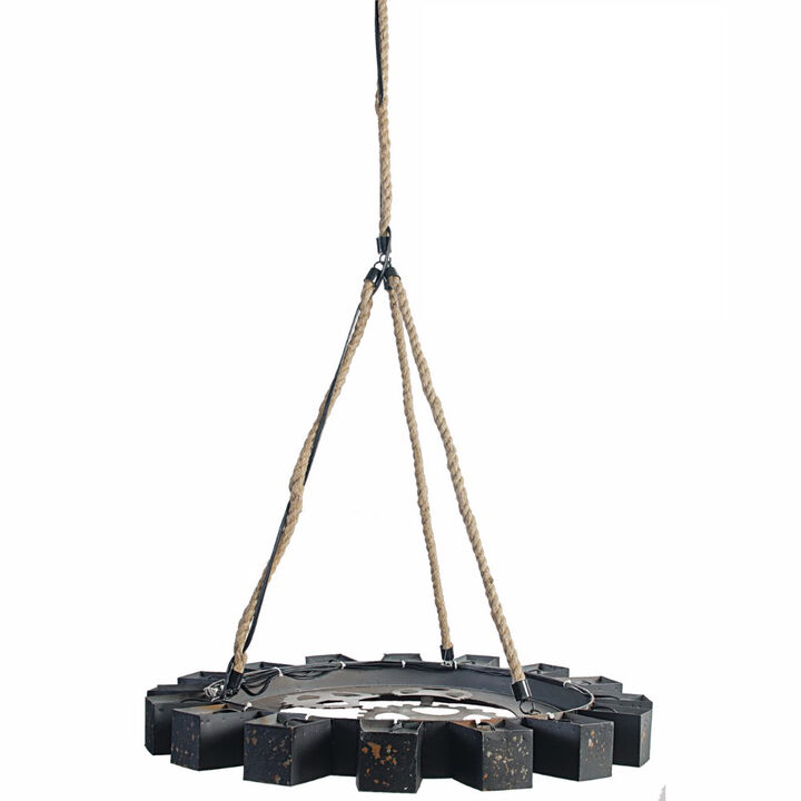 Distinctively Designed Tyre Like Chandelier-Benzara