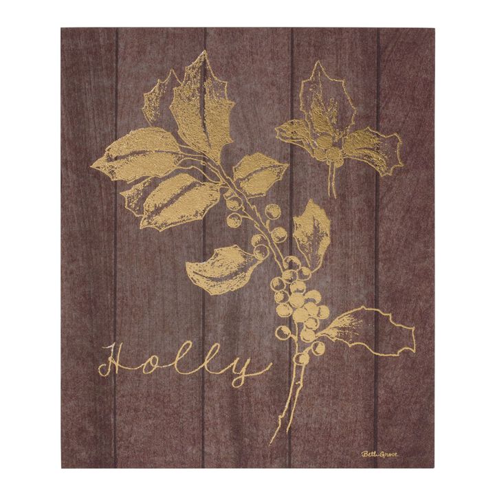 Laurel And Holly Plaque (Set of 2)  Plastic-MDF