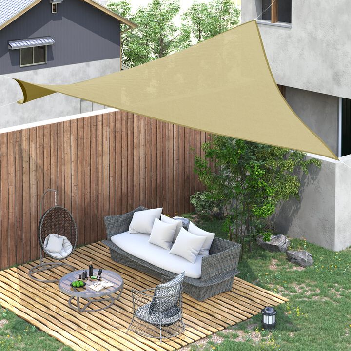 Sand-Colored Sun Blocker: 20x16ft Rectangular Shade Sail for Outdoor Spaces