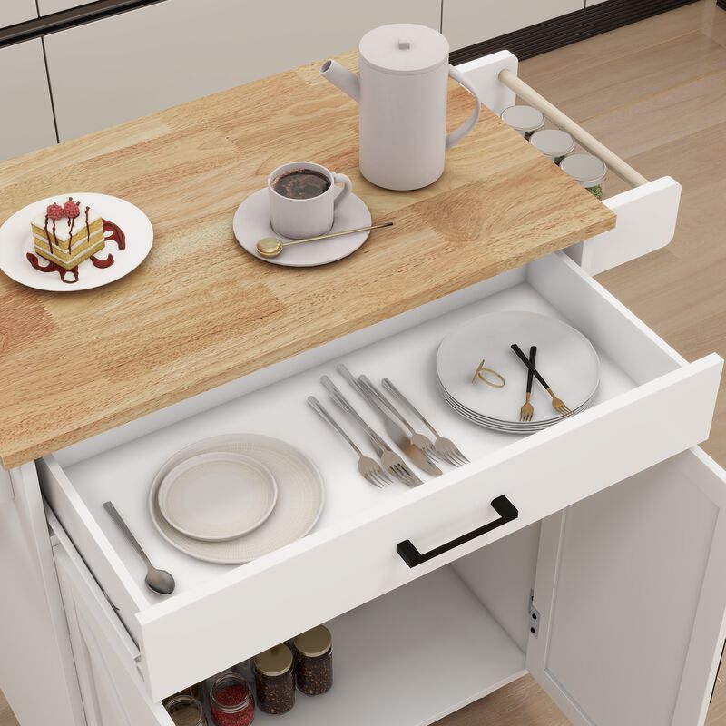 Streamdale Rolling Kitchen Trolley Cart with Shelves & Towel Rack