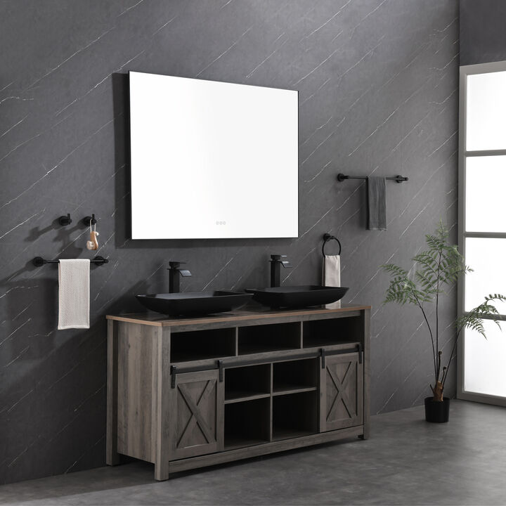 LED Backlit Bathroom Mirror Wall-Mounted Vanity Mirror with Smart Touch Button for Stylish Bathroom Lighting